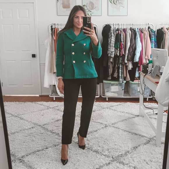 J.Crew Green Wool Stadium cloth by nello gori Coat - Picture 2 of 8